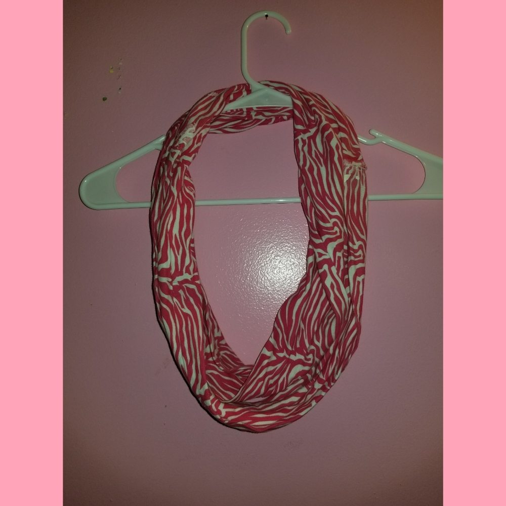 Pink Zebra Infinity Scarf